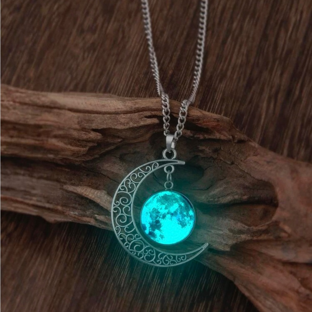 Moon Necklace Glows In Dark